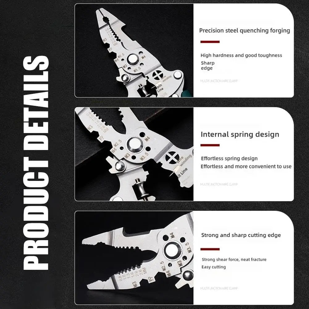 Foldable 18-in-1 Wire Stripping Pliers and Crimping Tool