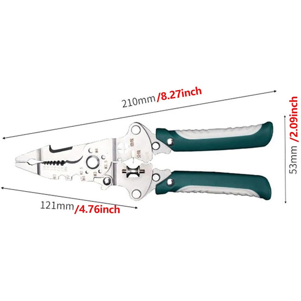 Foldable 18-in-1 Wire Stripping Pliers and Crimping Tool