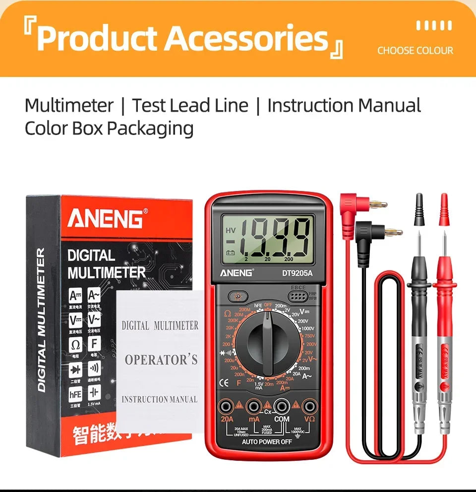 Professional Multimeter Tester ANENG DT9205A-12
