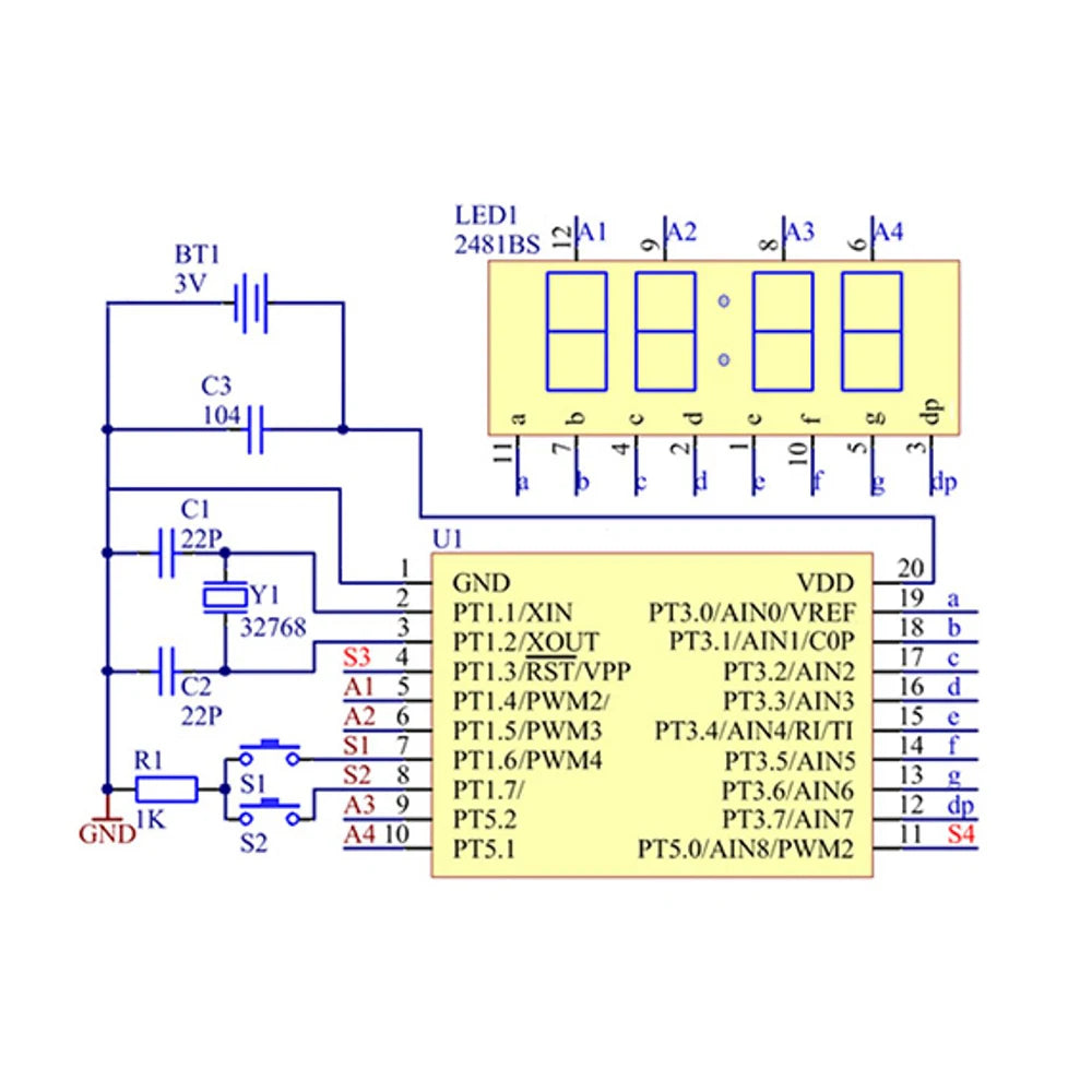 DIY LED Digital Watch Kit