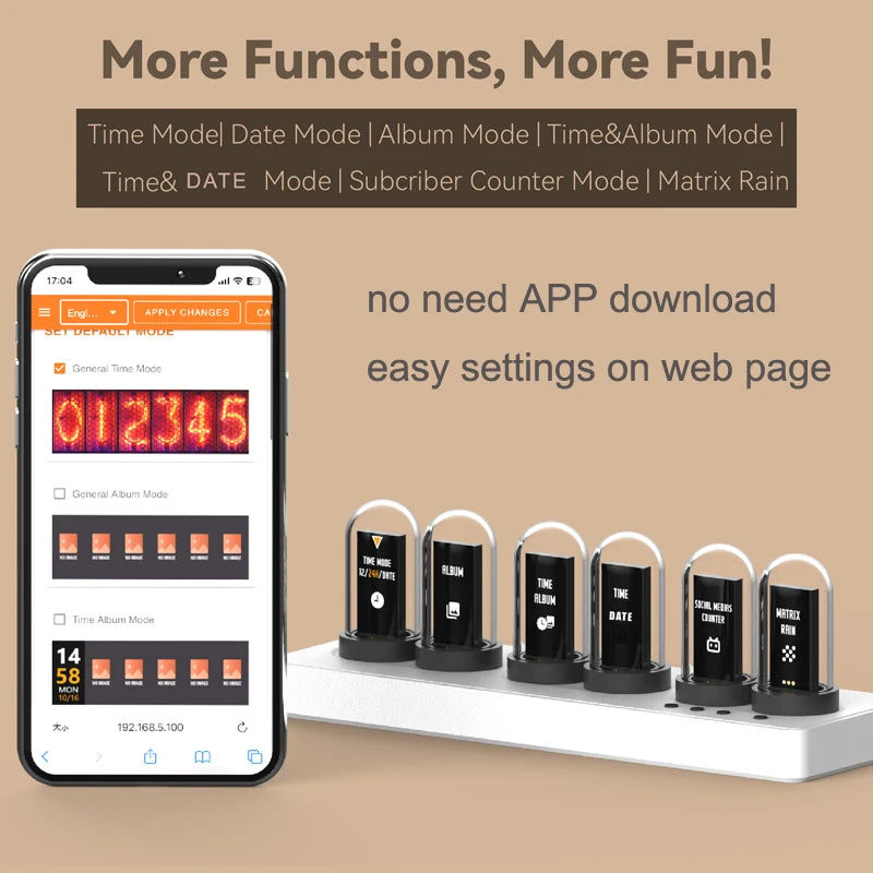 Wifi Controlled Faux Nixie Tube Clock Kit