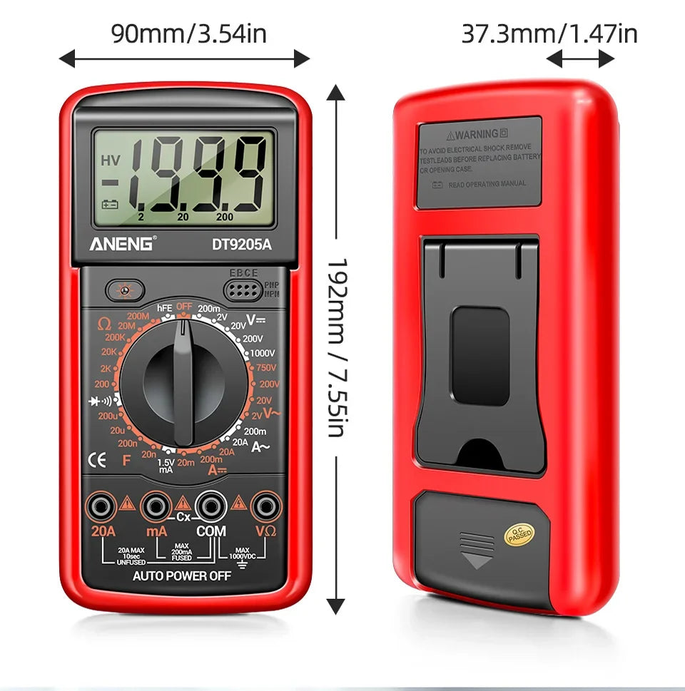 Professional Multimeter Tester ANENG DT9205A-12