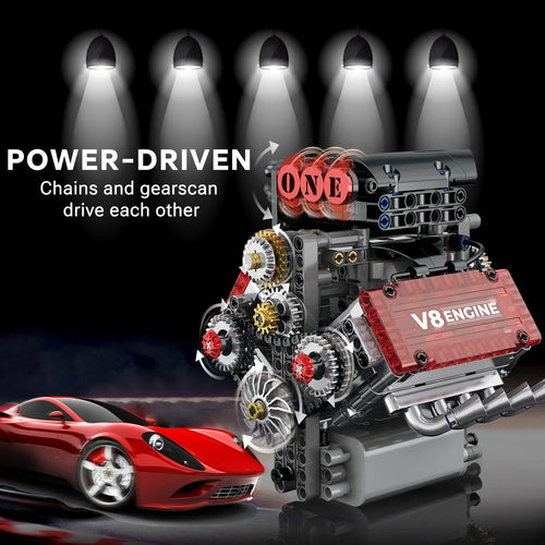 478pcs V8 Engine Kit (Motorized)