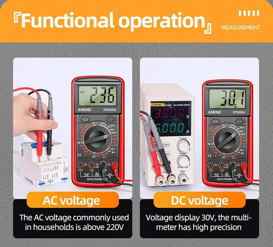 Professional Multimeter Tester ANENG DT9205A-12