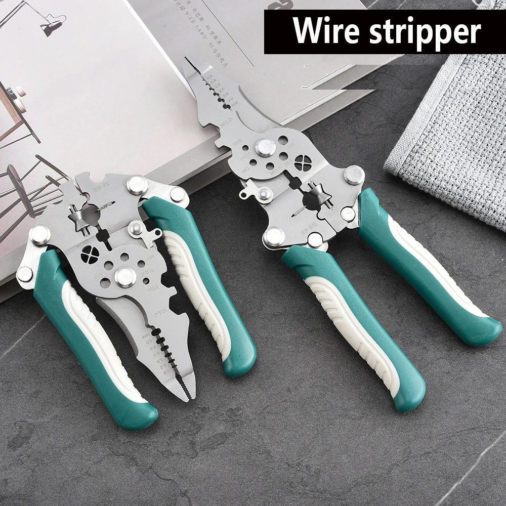 Foldable 18-in-1 Wire Stripping Pliers and Crimping Tool