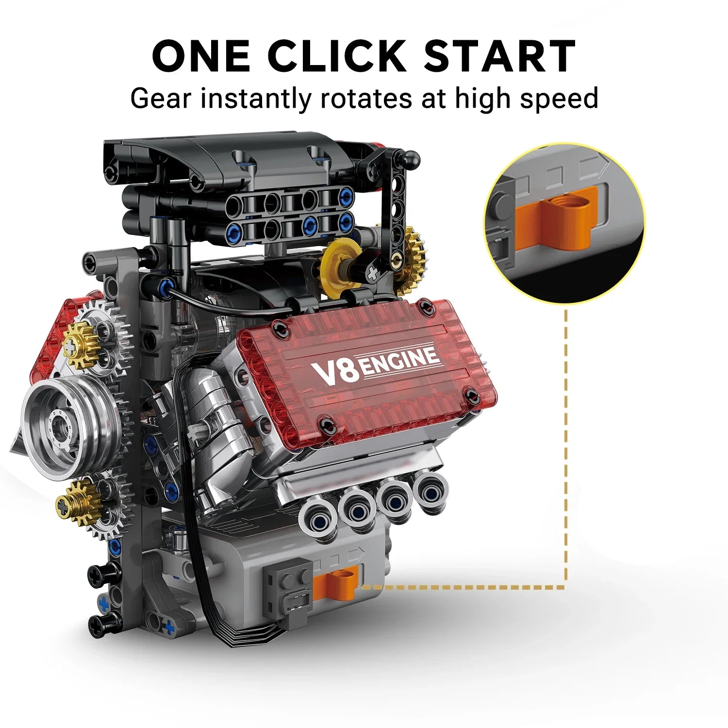 478pcs V8 Engine Kit (Motorized)
