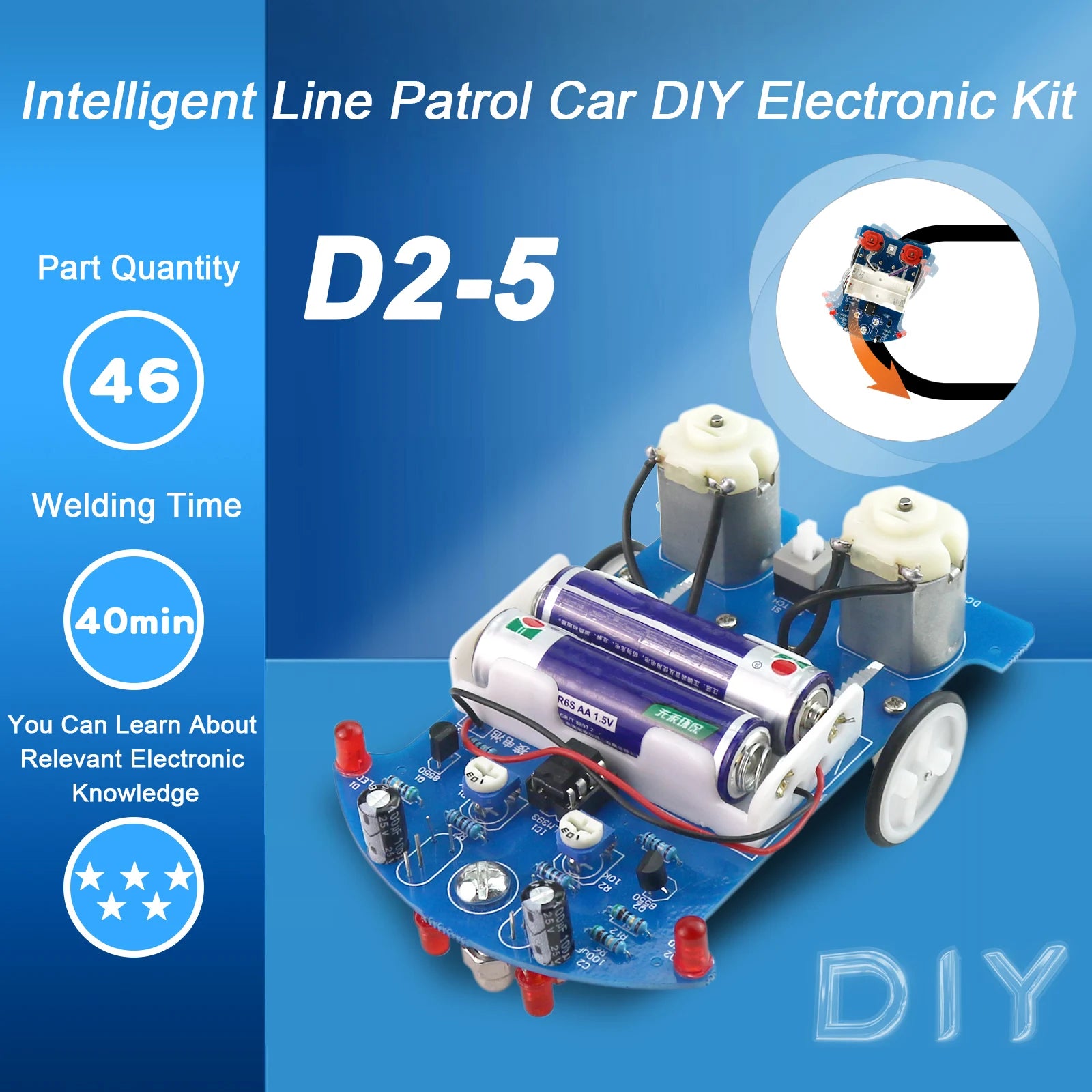 DIY Intelligent Line-Tracking Robot Car Kit