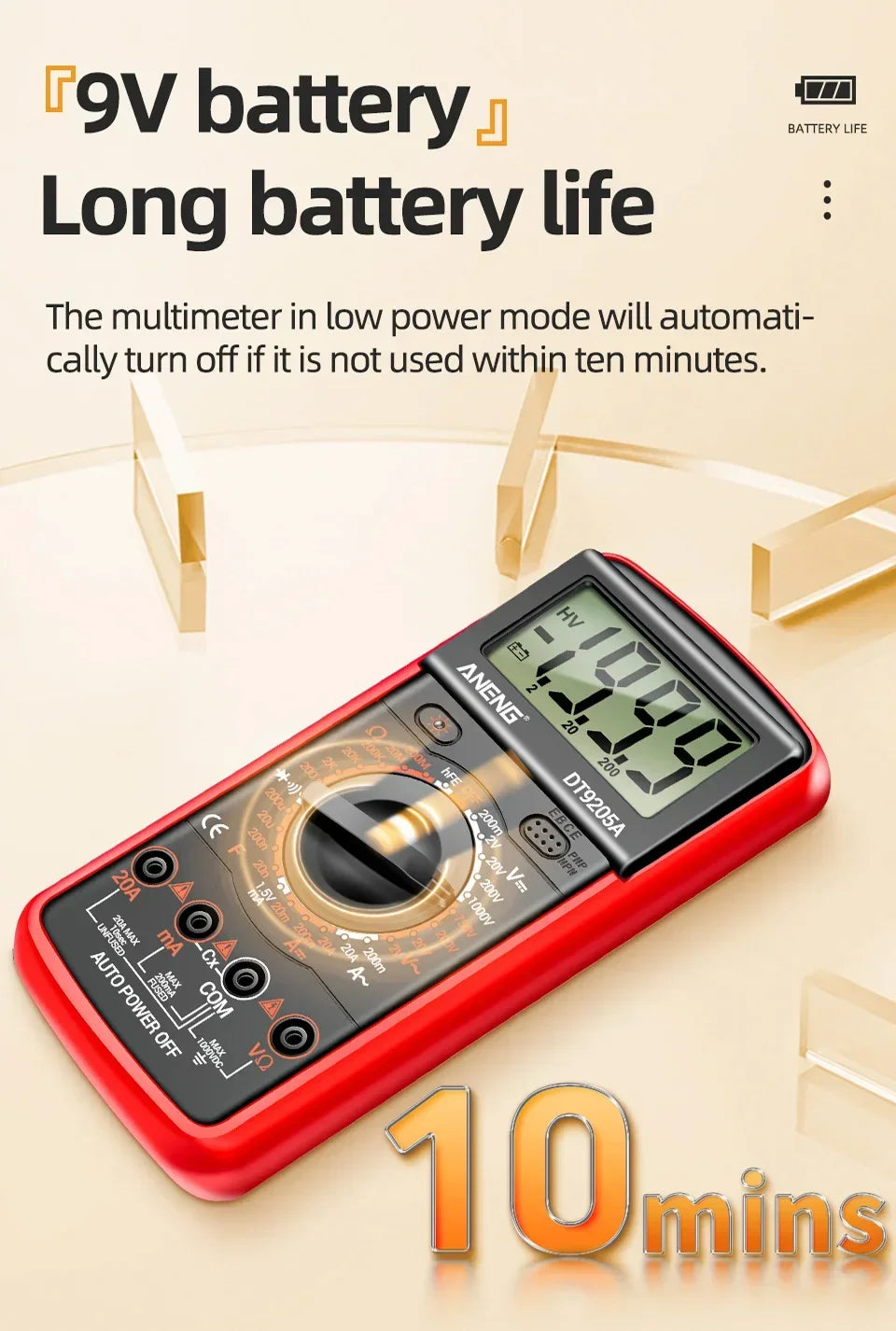 Professional Multimeter Tester ANENG DT9205A-12