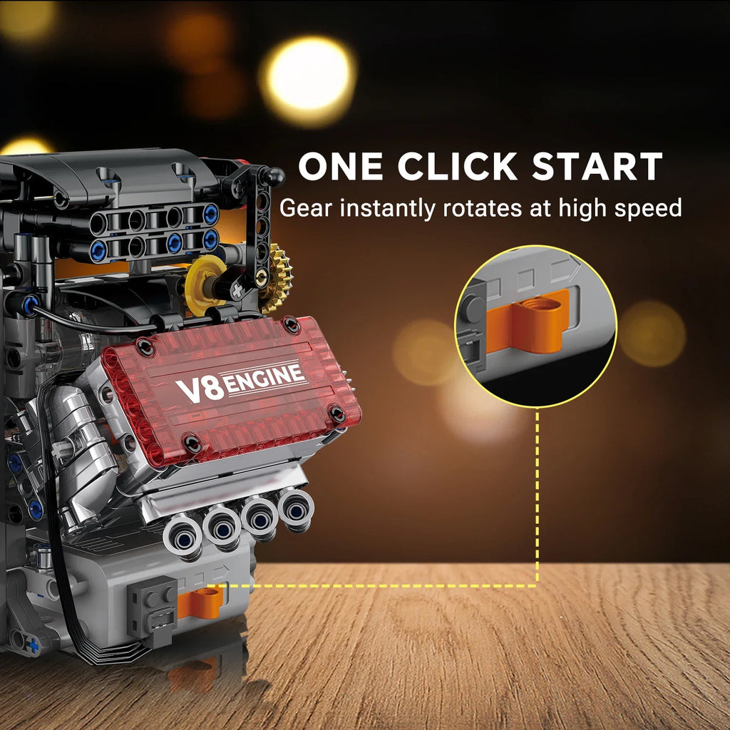 478pcs V8 Engine Kit (Motorized)